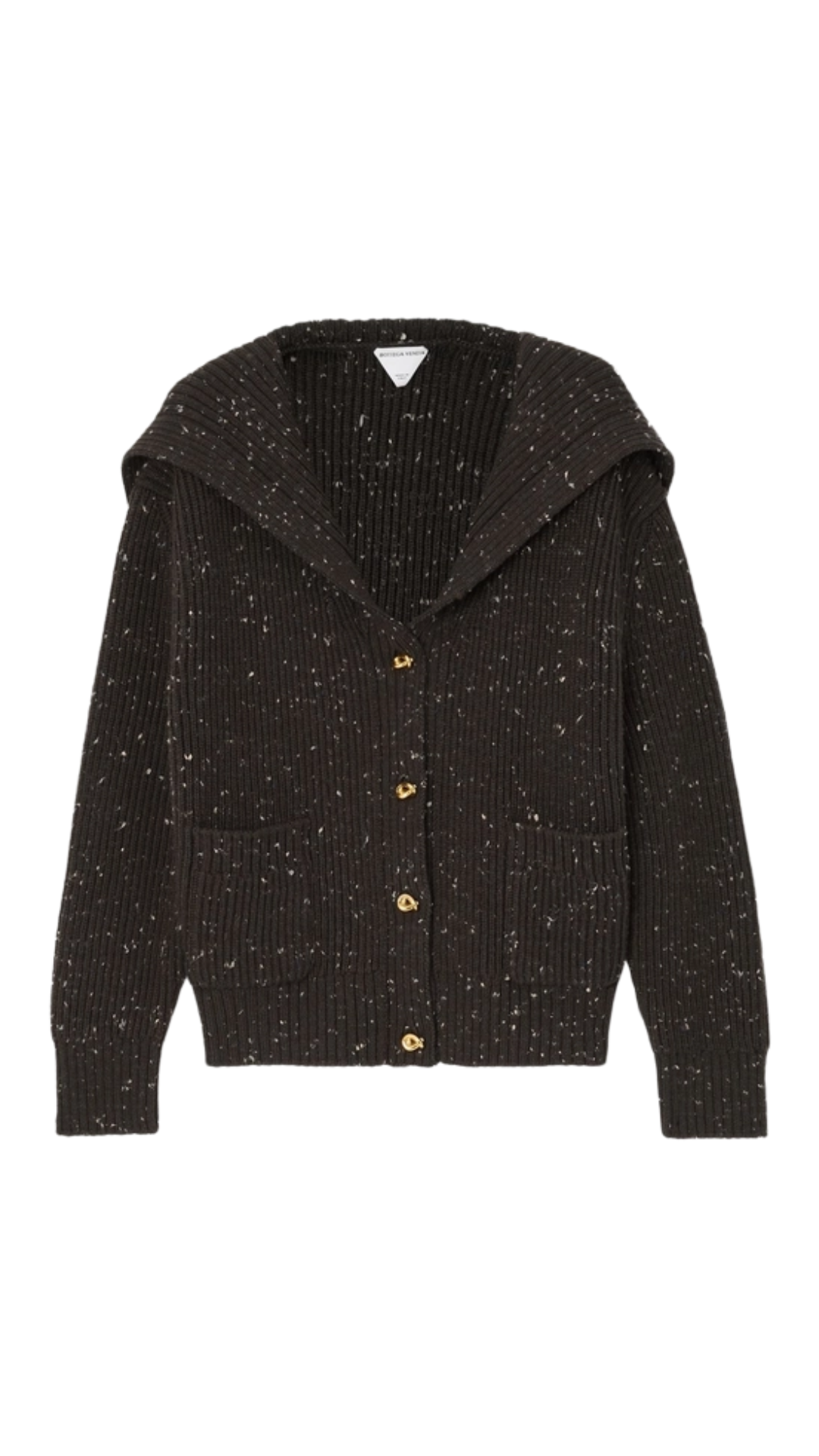 Wool English Rib Cardigan in Fondant
