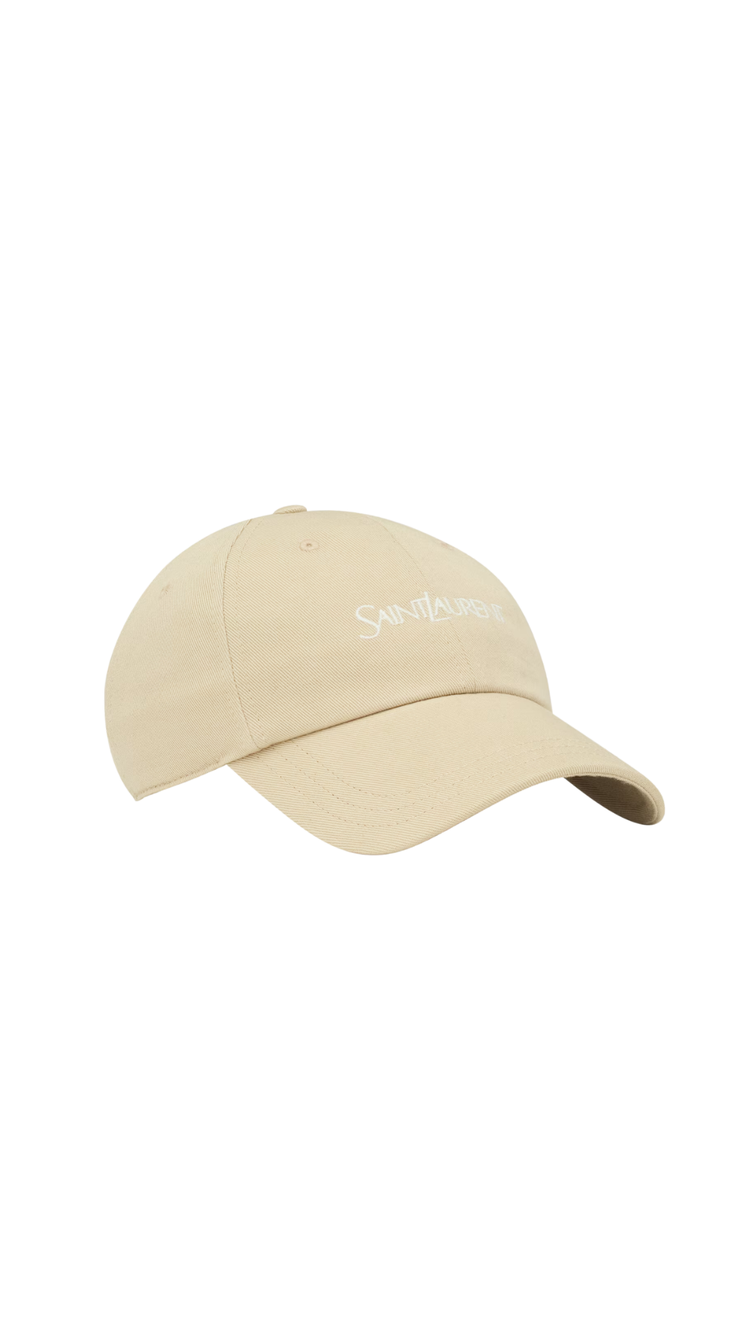 Saint Laurent Cap in Beige and Ivory Cotton Gabardine