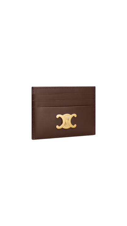 Card Holder Triomphe in Chestnut Shiny Calfskin