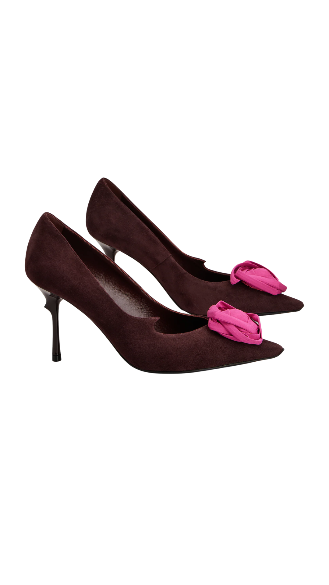 Rose Vivier Pumps in Burgundy Suede