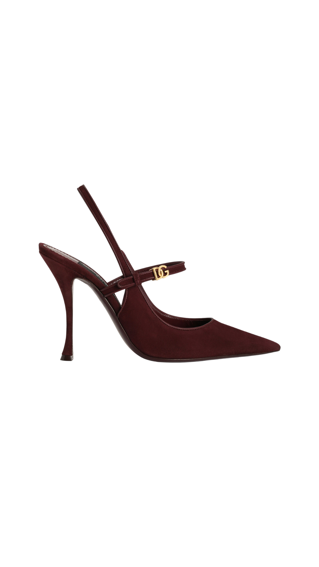 Suede Slingback Suede and Nappa Leather Slingback in Burgundy