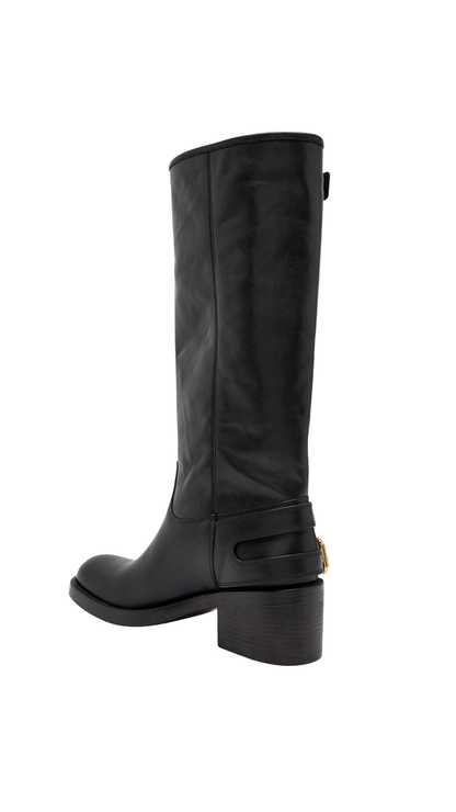 New Bikers 70 Knee-High Boots in Black