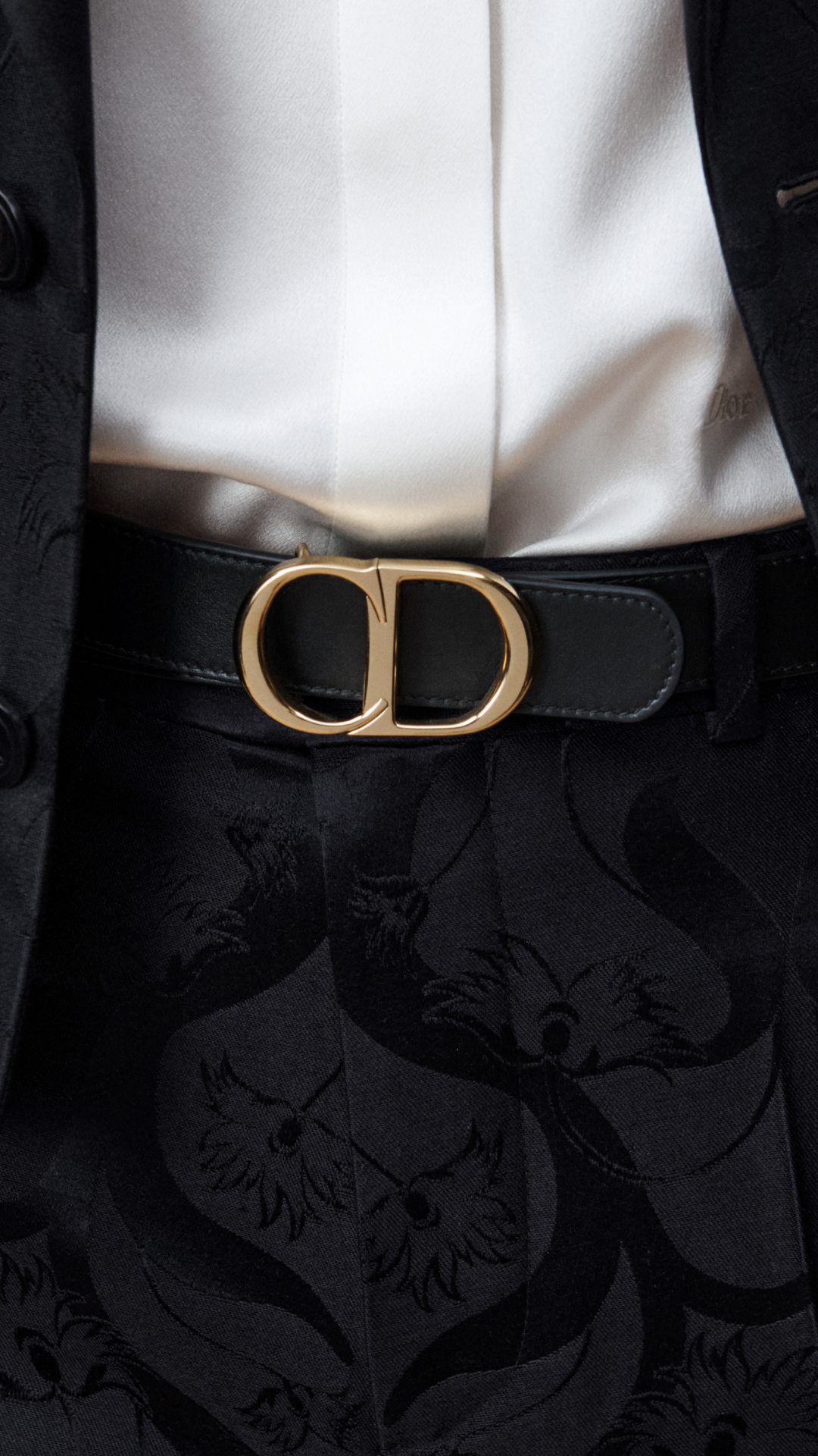 Reversible CD Icon Belt in Black and Marron Bobby Smooth Calfskin, 30 MM