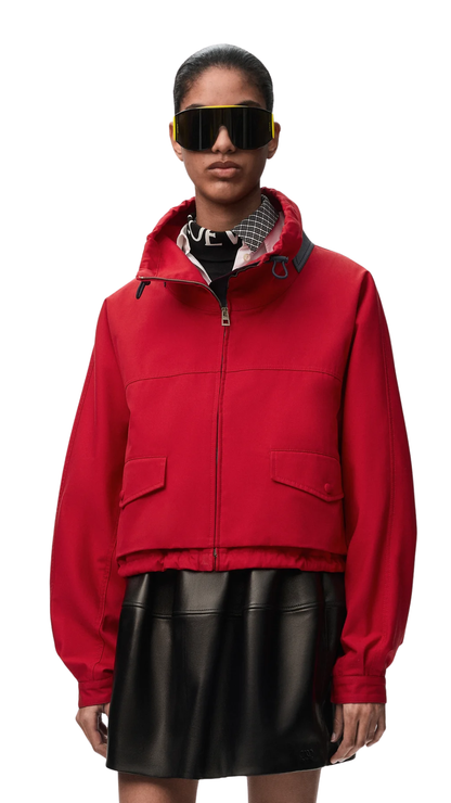 Jacket in Red Cotton and Silk