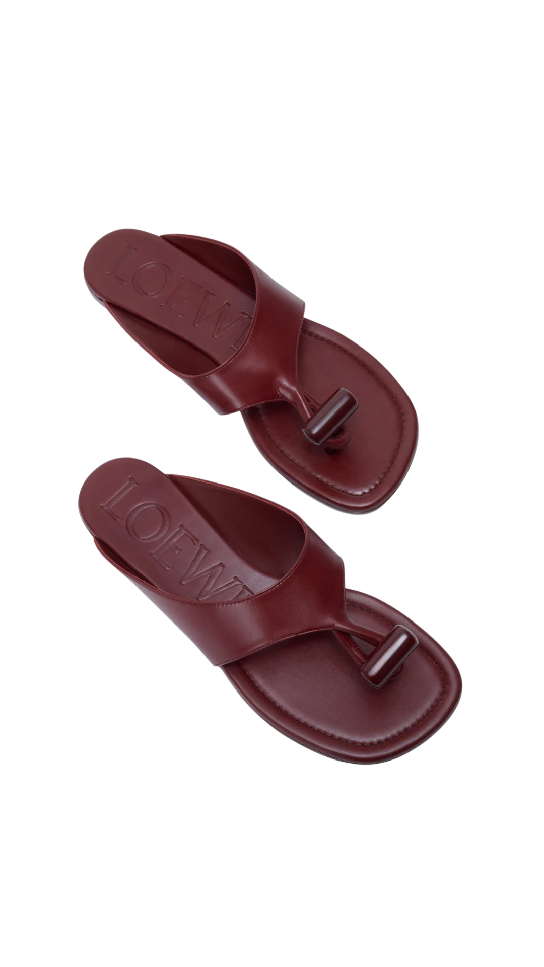 Toggle Flat Sandal in Burnt Red Shiny Smoot Calfskin
