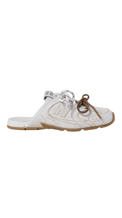 New Balance X Miu Miu 530 SL Deco Calf Leather Mules in White