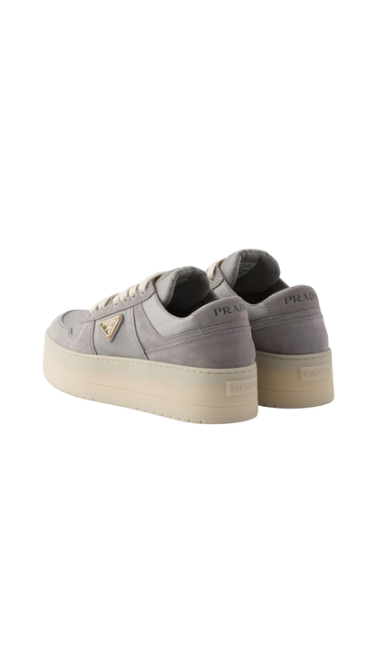 Downtown Bold Re-Nylon and Suede Sneakers in Granite Gray