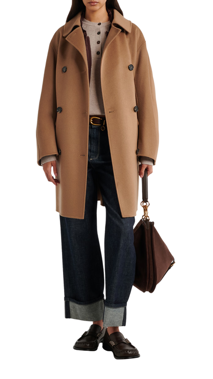 Double-Breasted Virgin Wool Coat
