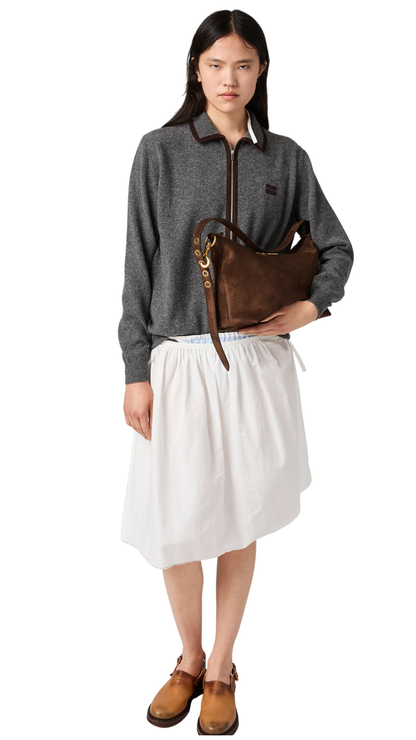 Spirit Suede Bag in Dark Brown