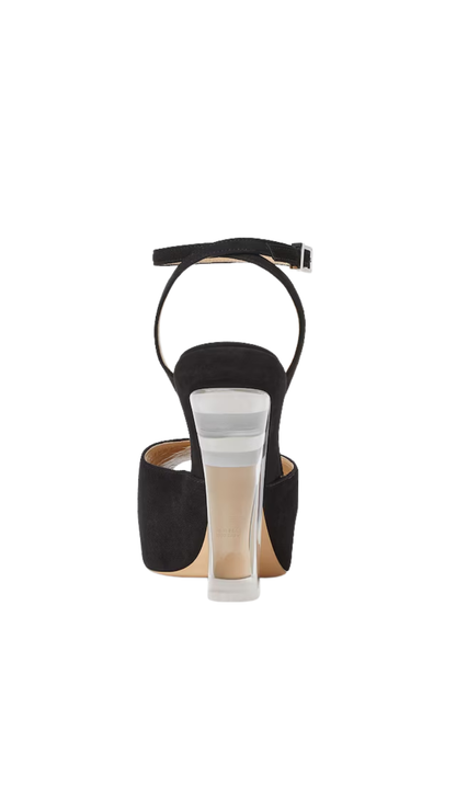 Illusion Black Suede Sandals