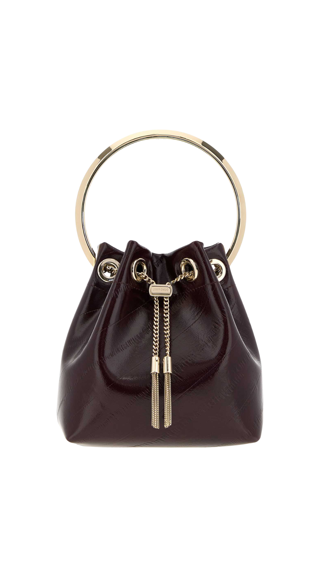 Bon Bon in Deep Merlot Biker Leather Bag With Pearl Closure