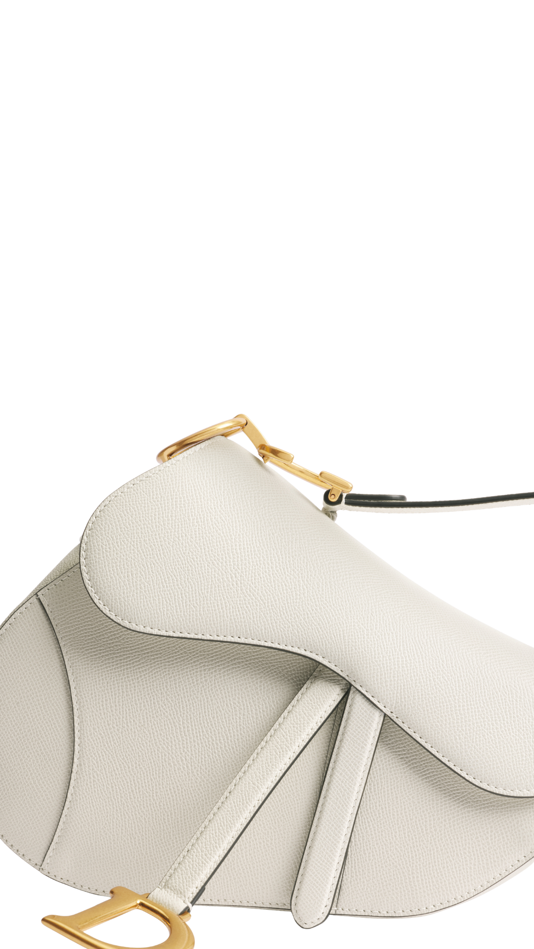 Saddle Bag with Strap in Latte Grained Calfskin