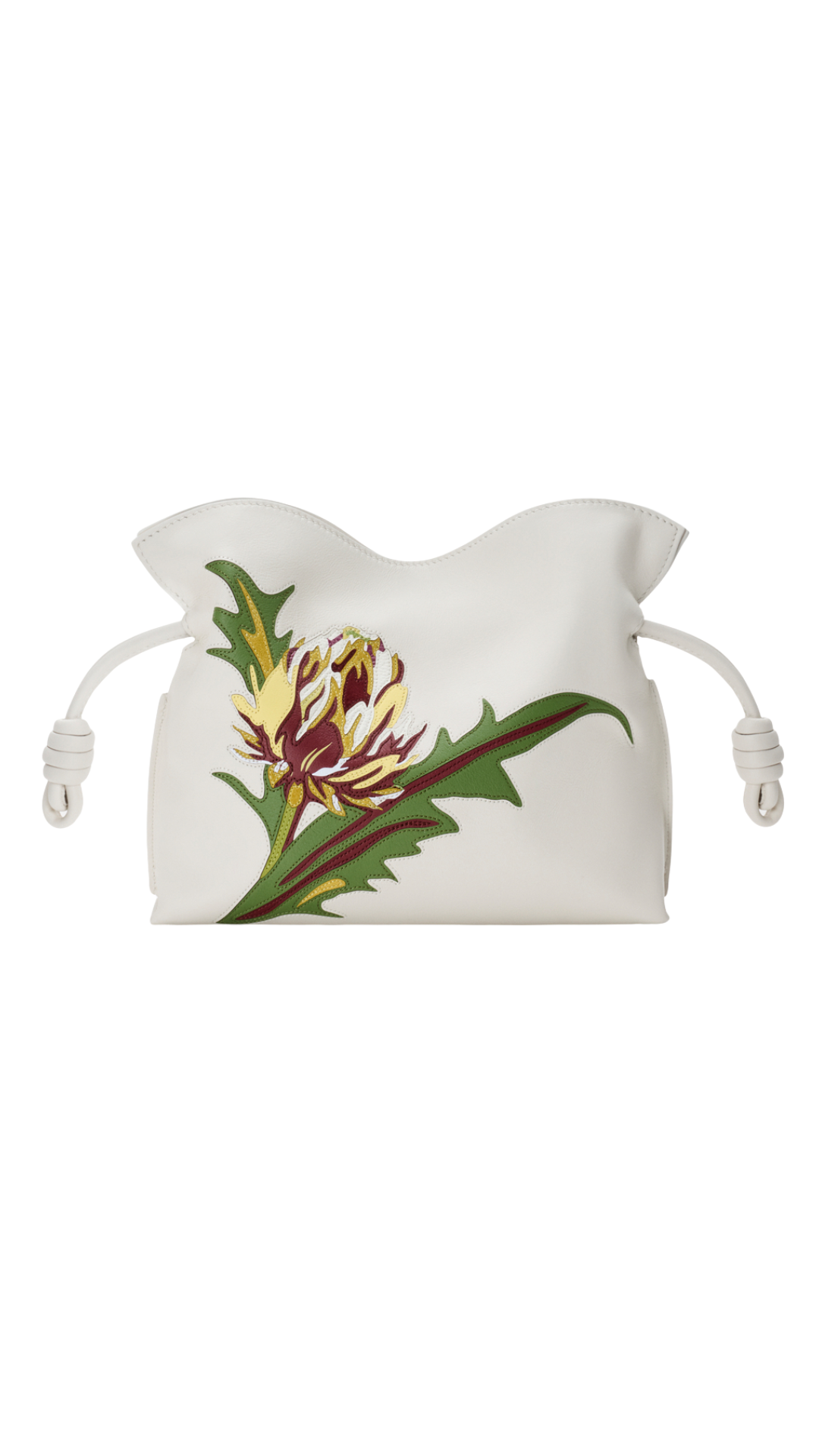 Mini Flamenco Clutch in Soft White Calfskin