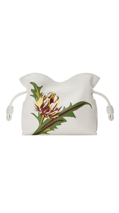 Mini Flamenco Clutch in Soft White Calfskin