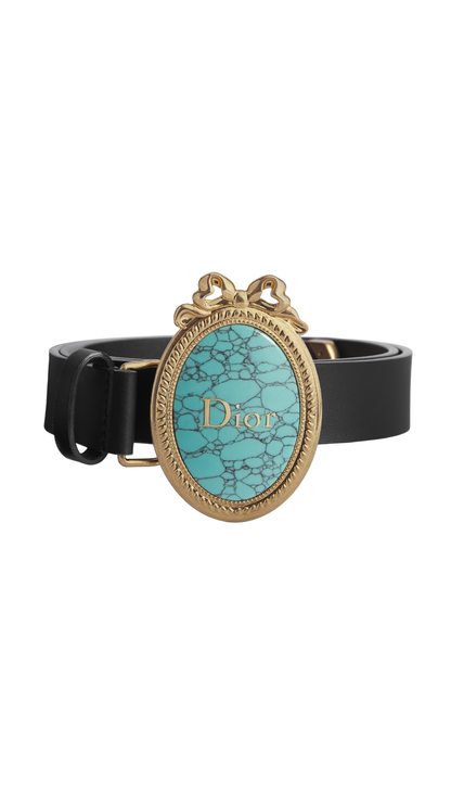 Dior Médaillon Belt in Black Smooth Calfskin, 25 MM