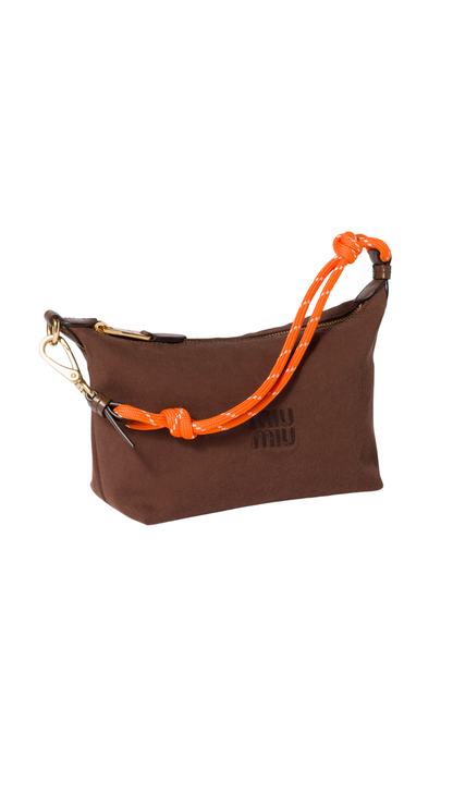 Spirit Gabardine Pouch in Cocoa Brown/Orange