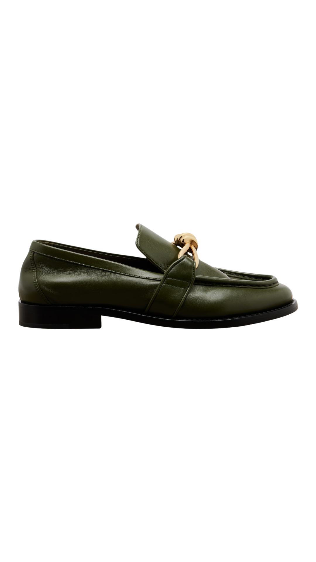 Astaire Knot Leather Loafers in Green