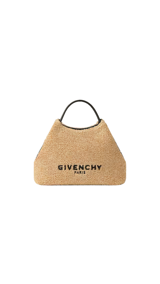 Nano Facet Tote Bag In Natural Sponge Raffia