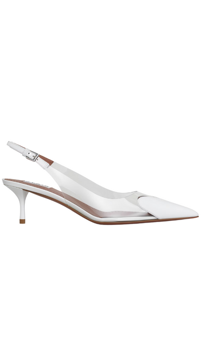 Le Coeur Slingbacks in Patent Lambskin White