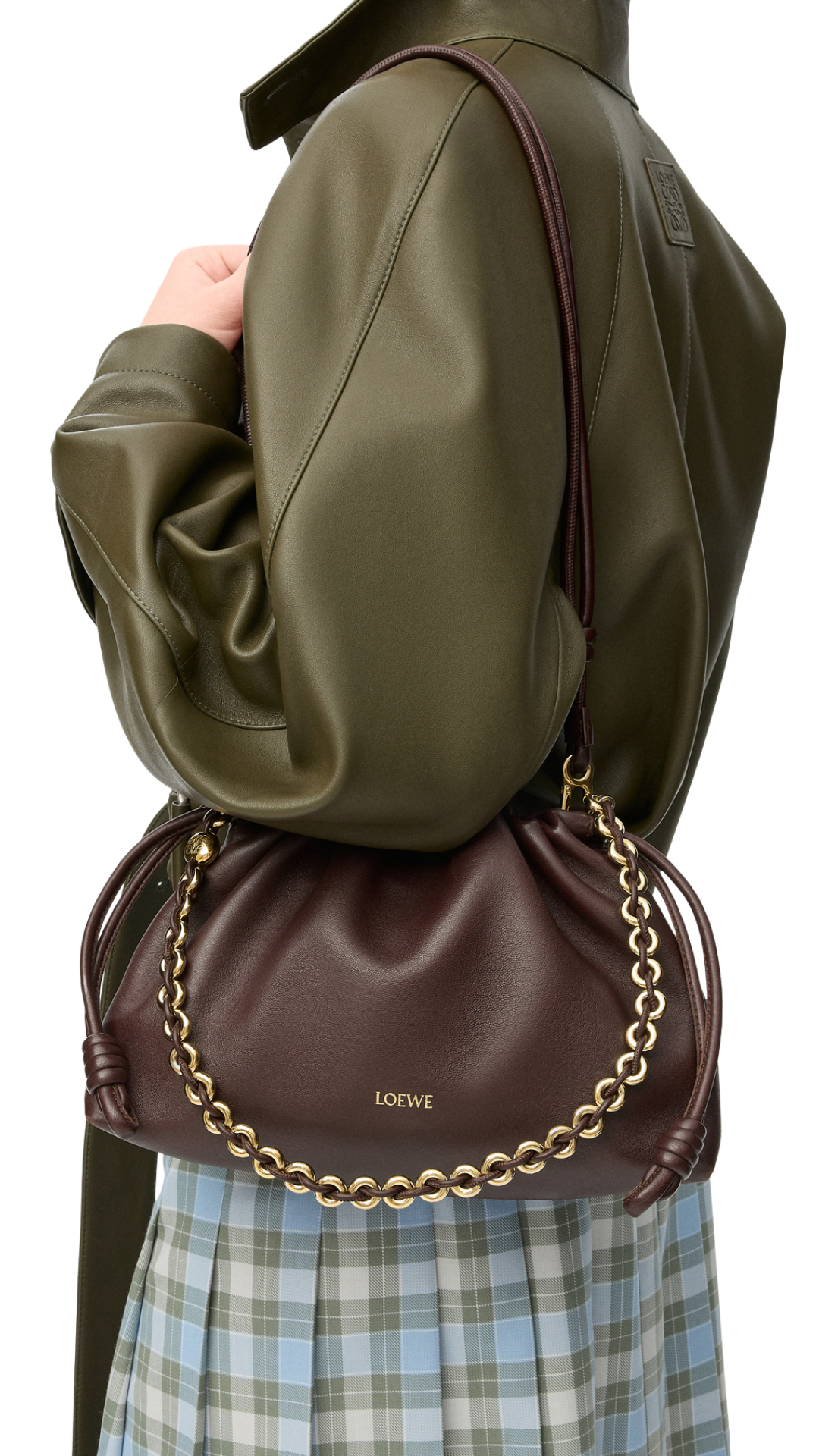 Medium Flamenco Purse in Mellow Nappa Lambskin Dark Chestnut