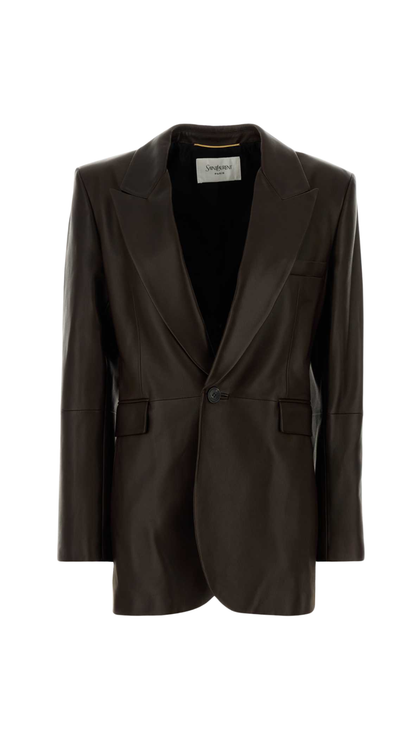 Tailored Jacket in Brown Leather