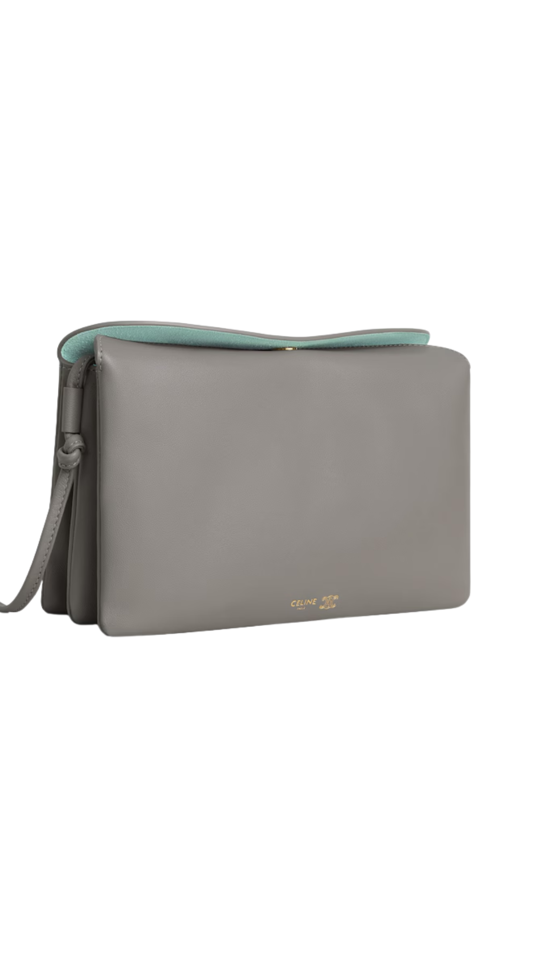 Trio Flap in Light Graphite Smooth Lambskin