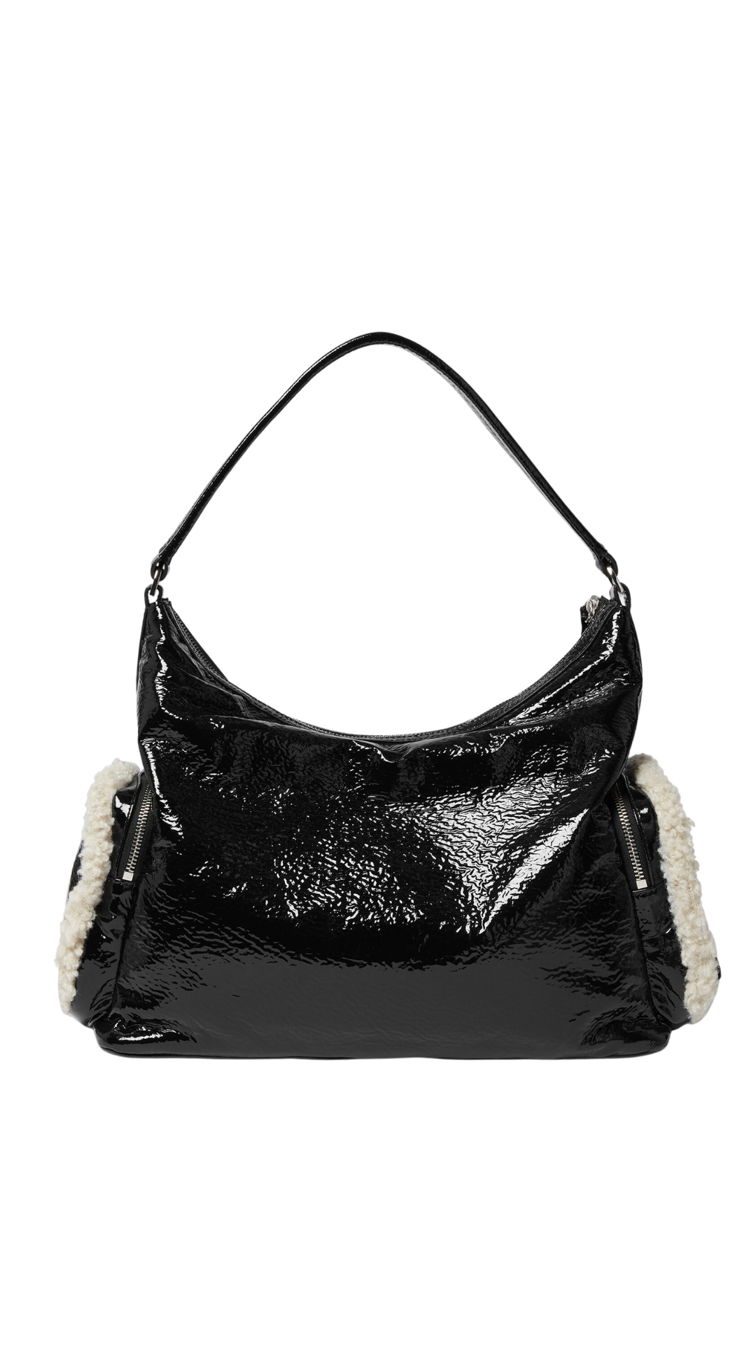 Dartmoor Cracked Patent Shoulder Bag in Black