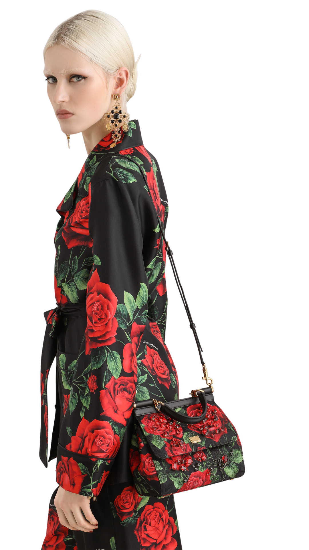 Small Sicily Handbag with Embroidered Bezels