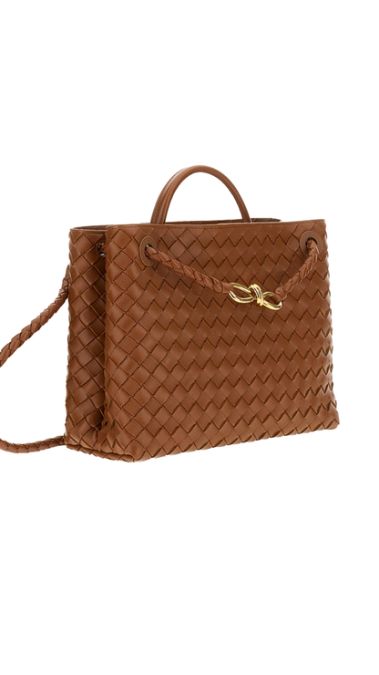 Andiamo Medium in Brown Intrecciato Leather