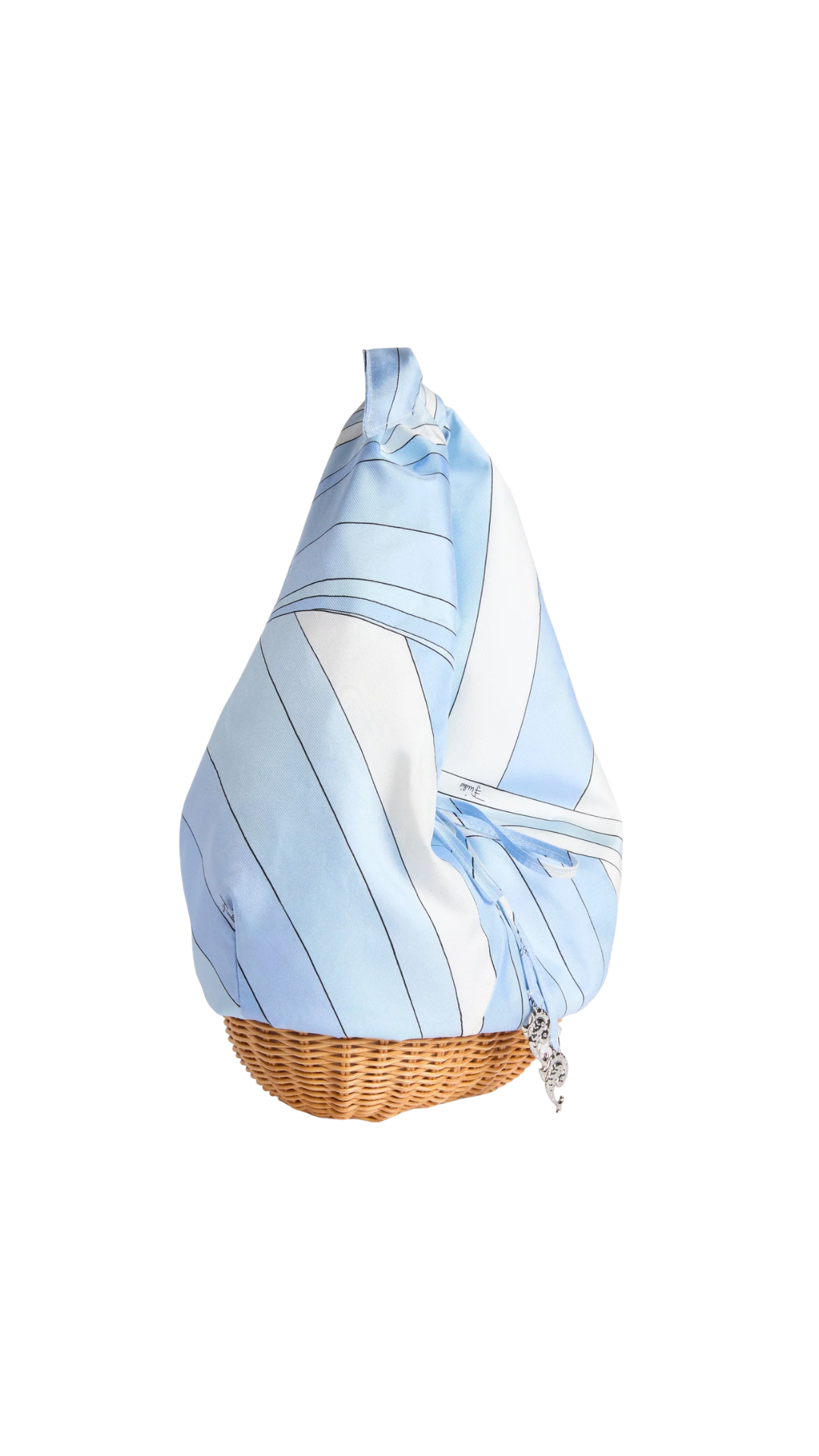 Picnic Bag in Pale Blue Silk