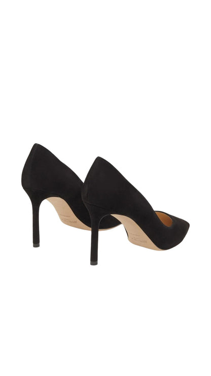 Zapatos de tacón de aguja Romy 85 de ante negros