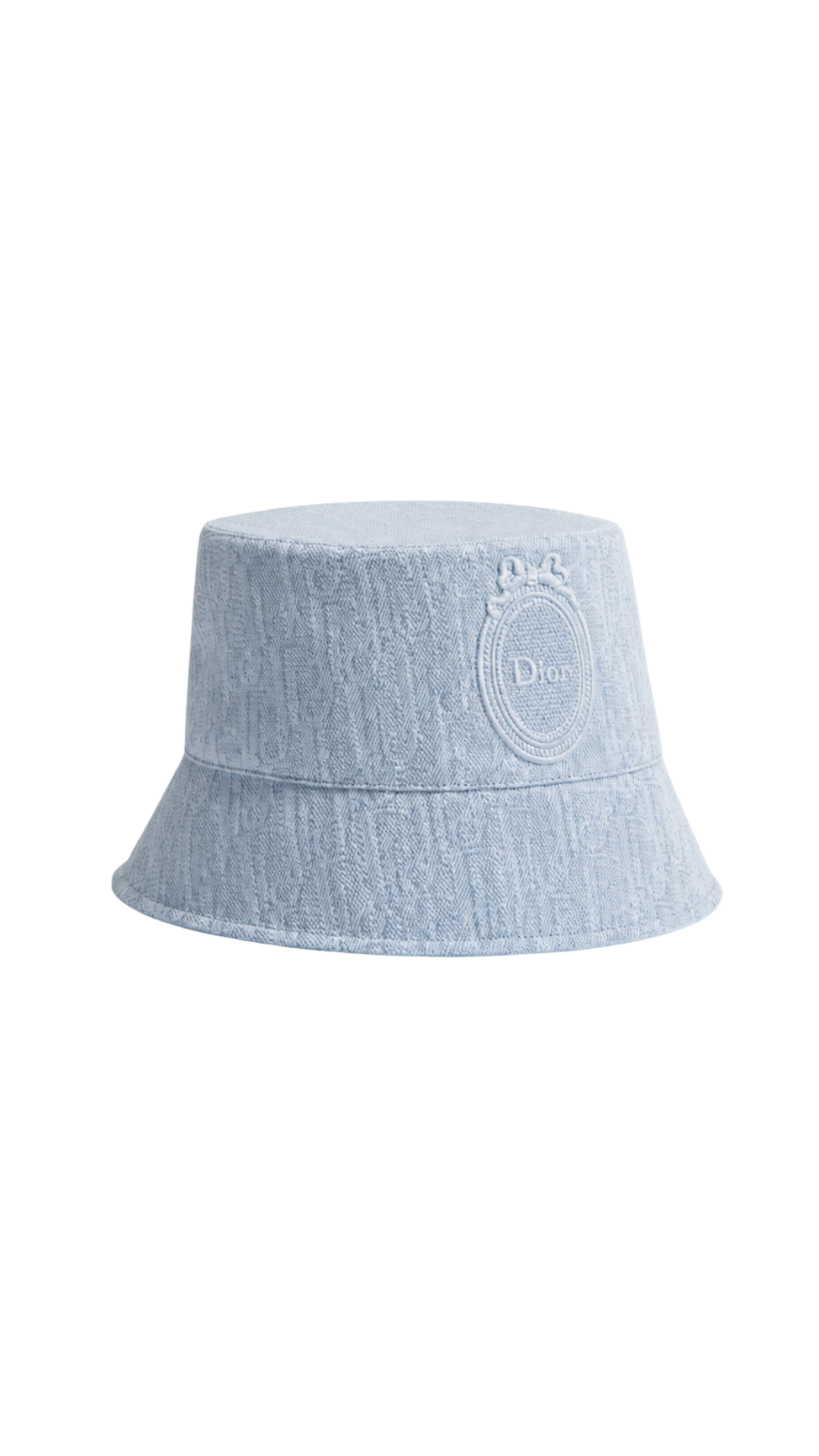 Dioriviera Dior Médaillon Teddy-D Small Brim Bucket Hat in Light Blue Cotton Denim