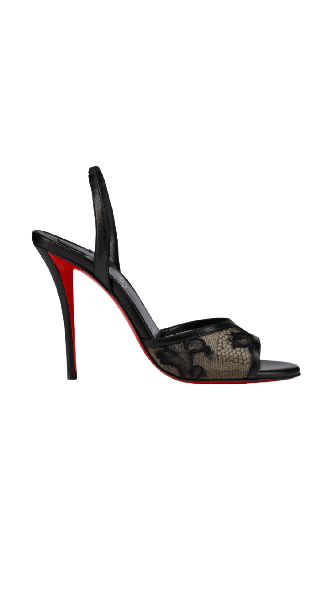 Miss Z Lace Sling Slingback Pumps - Mesh and lace - Black