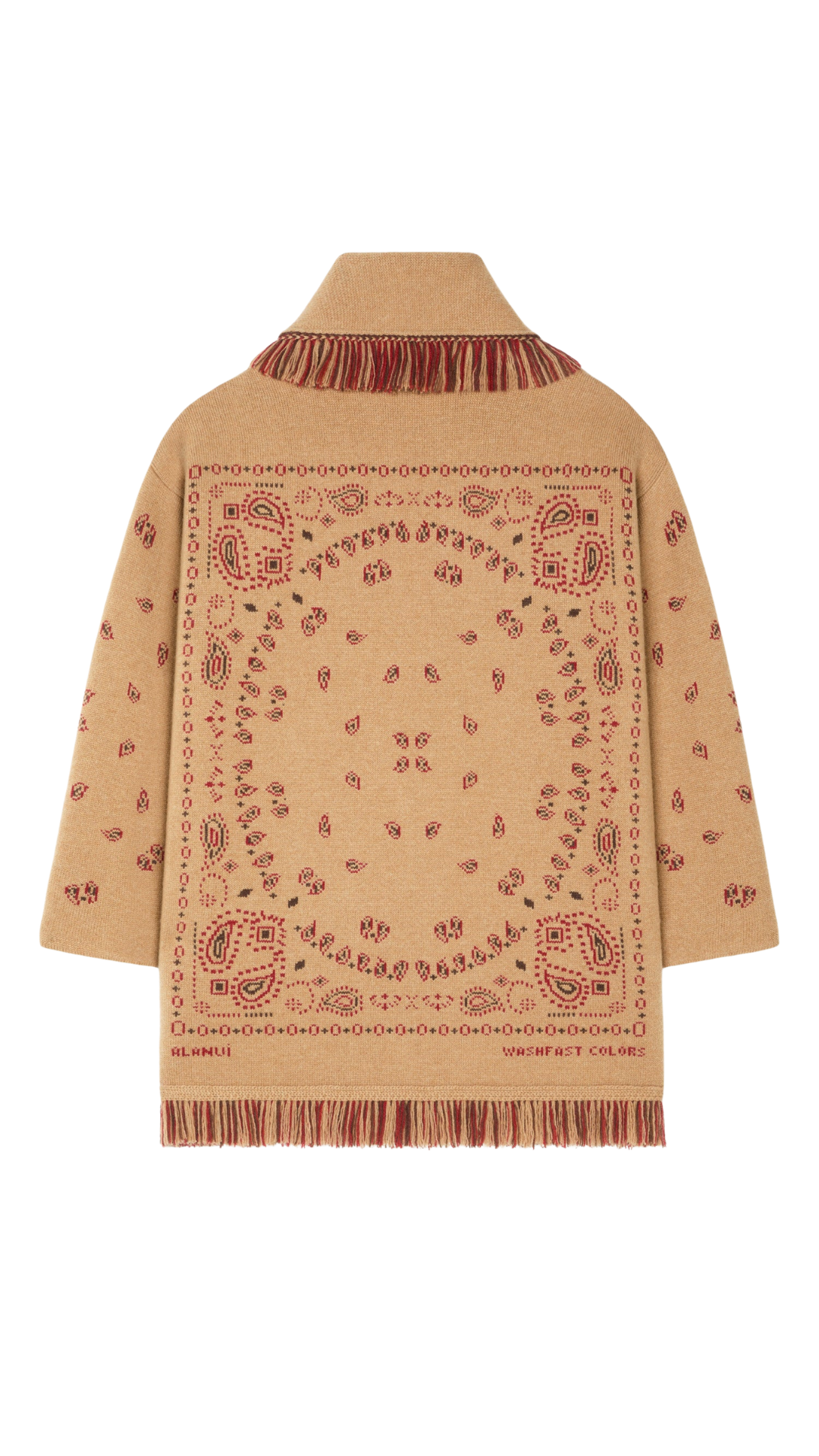 Bandana Jacquard Cardigan in Camel/Multicolor