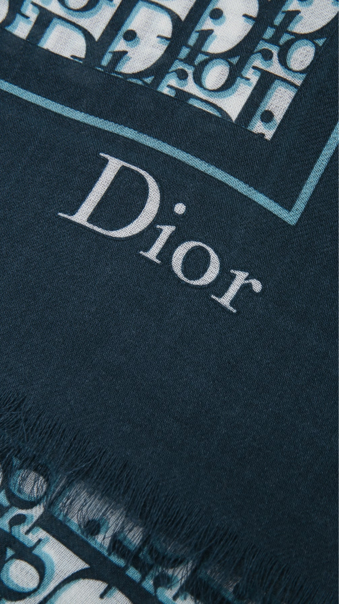 Oblique Maxi Stole in Blue Cashmere
