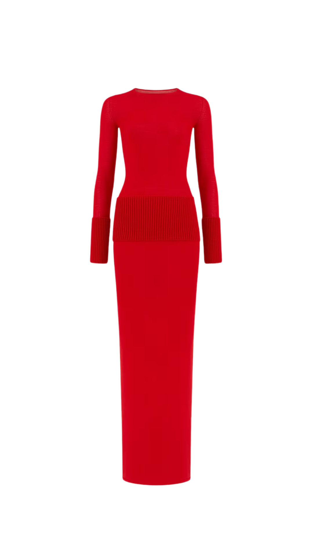 Merino Bodycon Dress in Red