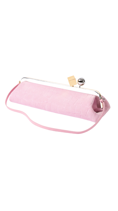 The Salon Clutch in Light Pink Long Clasp Bag