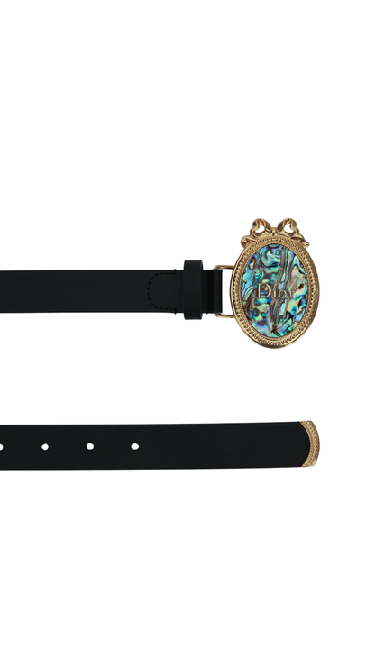 Dior Médaillon Belt in Black Smooth Calfskin