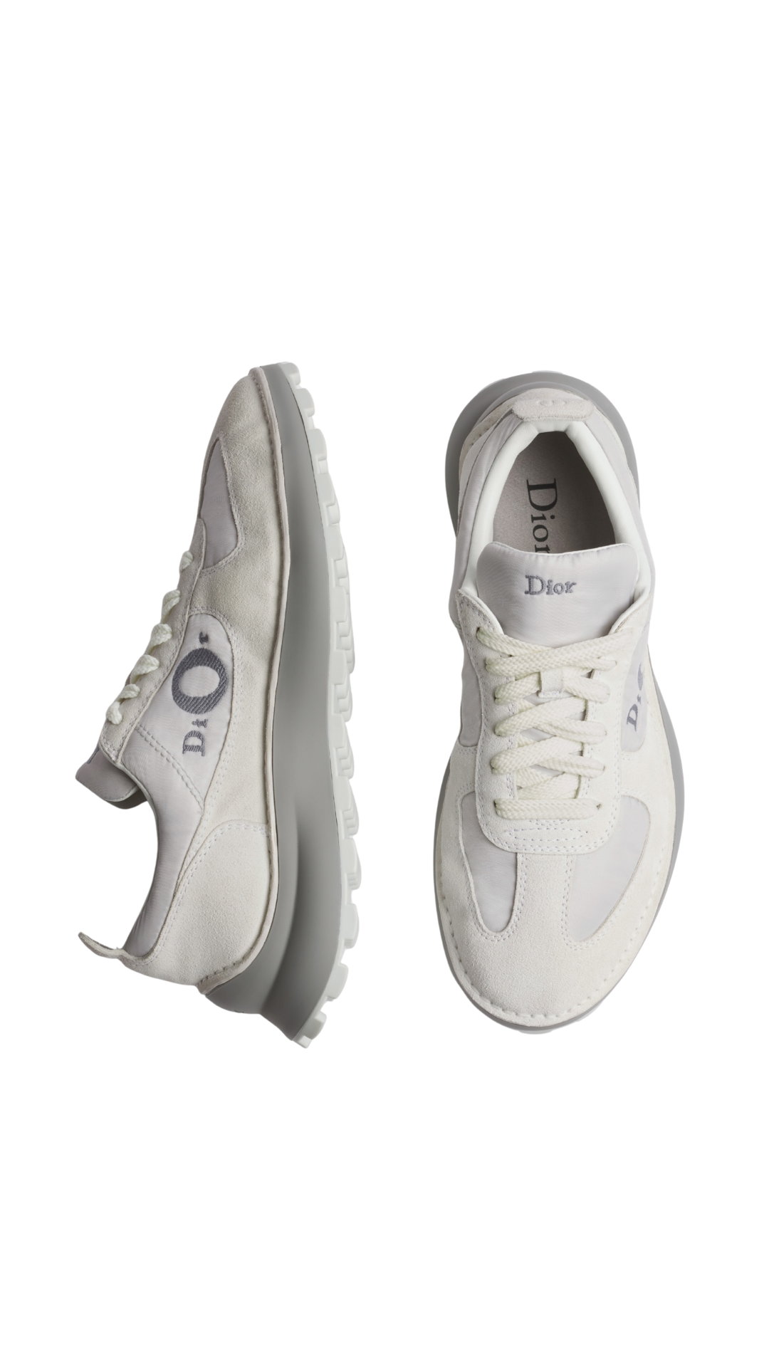 Squash Sneaker in Gray Suede Calfskin and Technical Fabric