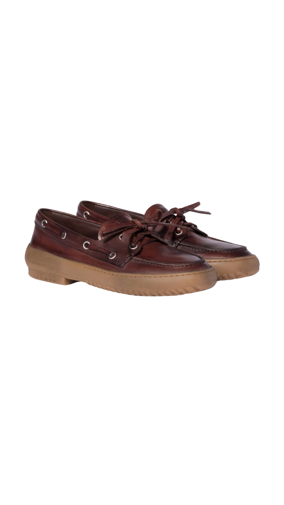 Leather Deck Shoes in Coffee