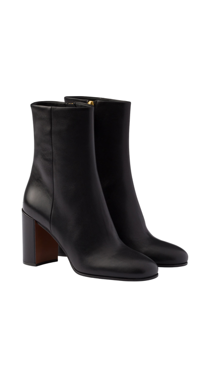 Leather Booties in Black