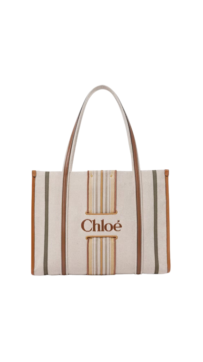 Woody Loop Tote Bag in Pure Brown Canvas