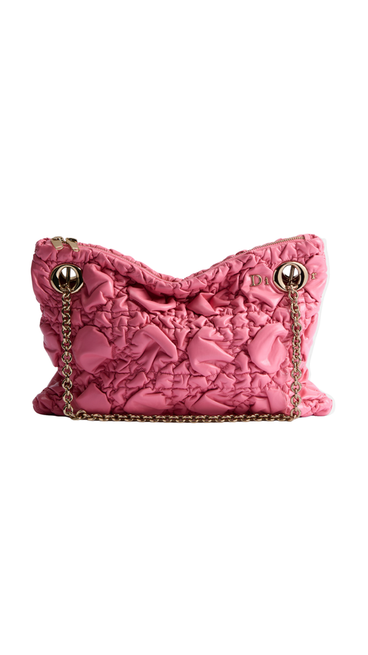 Small Dior Milly-La-Forêt Bag Fraise Puffy Macrocannage Calfskin