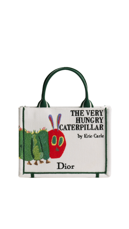 Mini Dior Book Tote with Strap in Multicolor Book Cover Embroidery