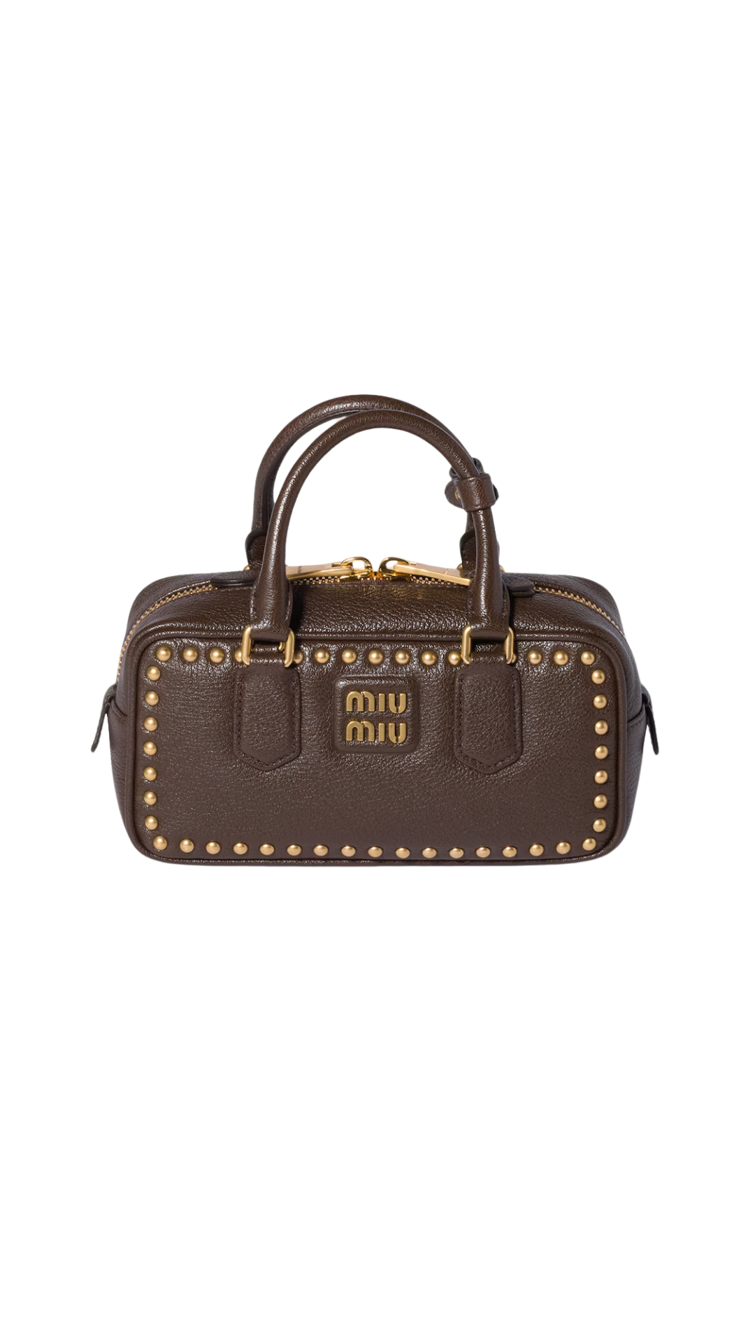 Arcadie Studded Leather Bag in Mahoghany