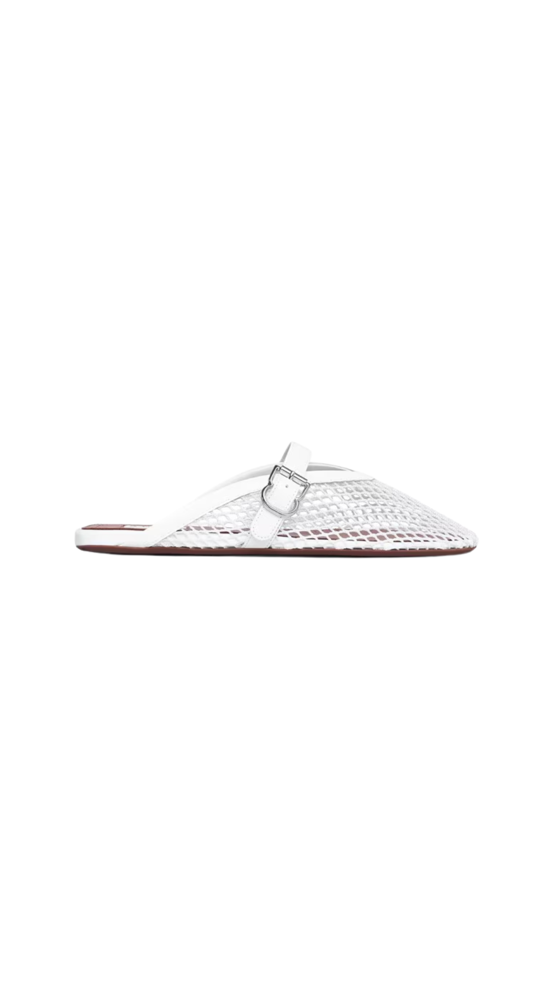 Flat Mule in White Mesh