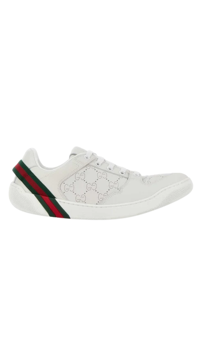 Screener Sneaker in White GG Leather