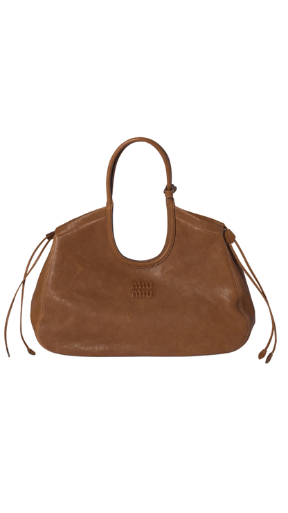 Ivy Nappa Leather Shopping Bag in Oak