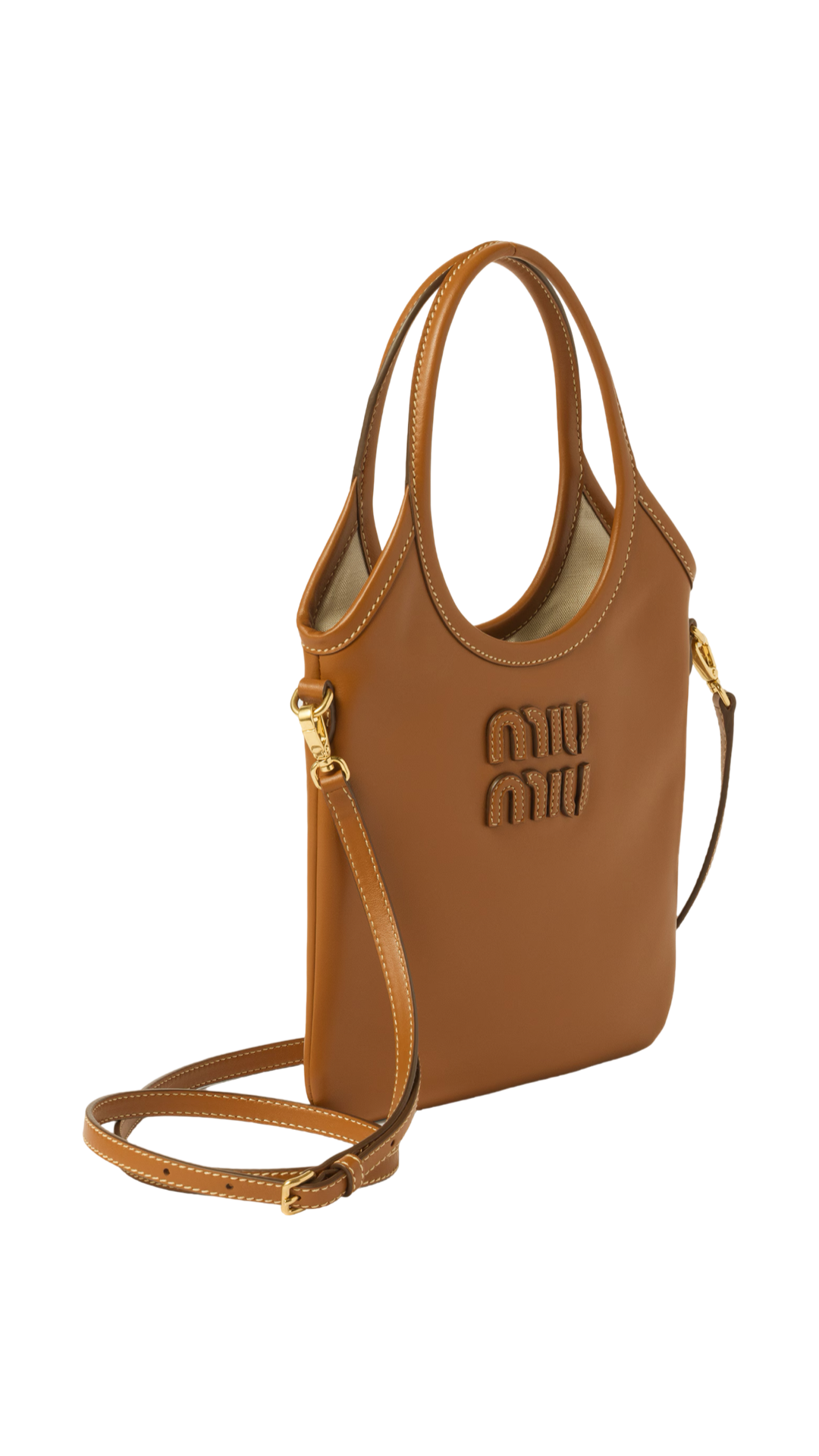 Ivy Leather Handbag in Cognac