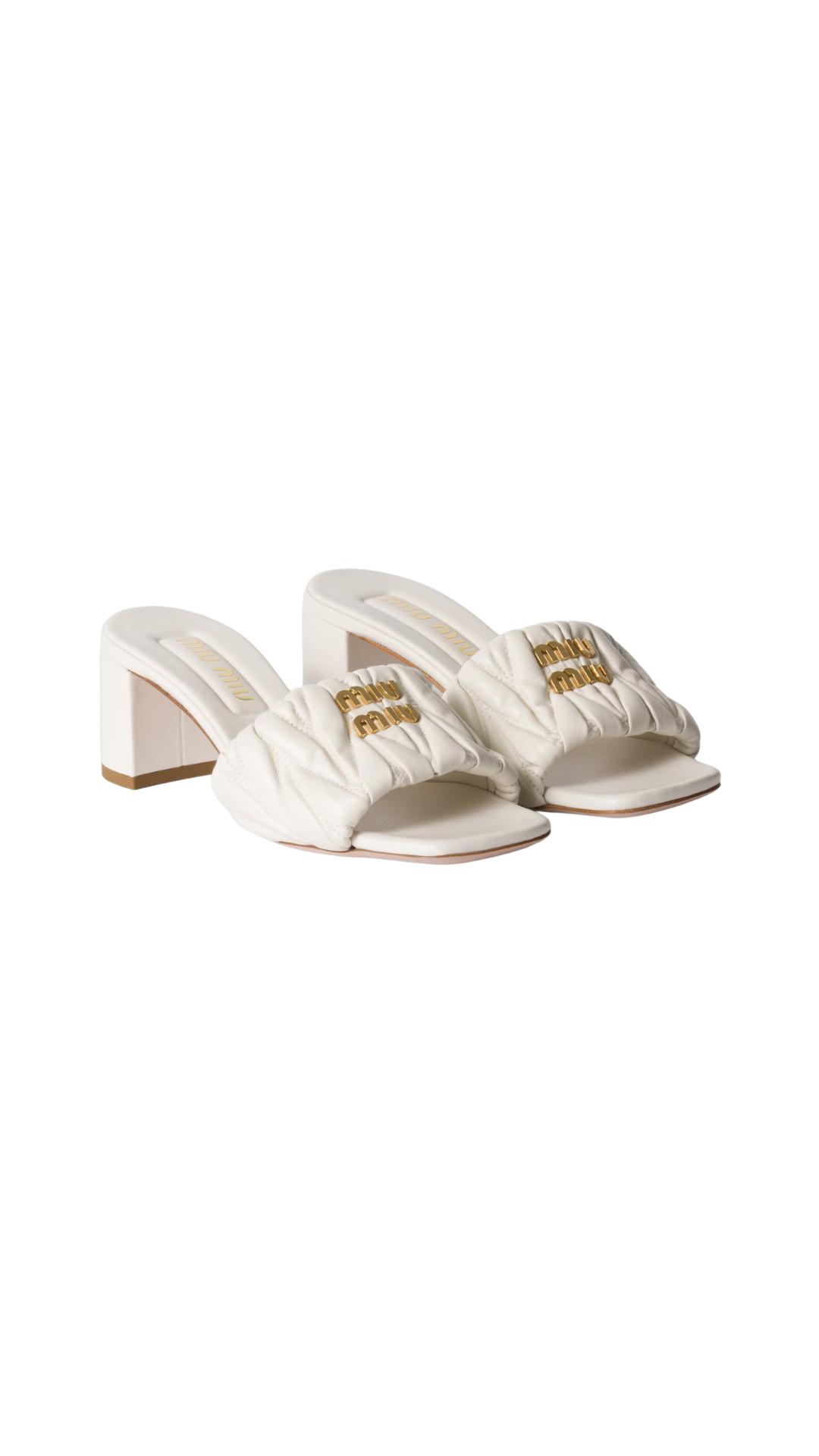 Matelassé Nappa Leather Slides in White